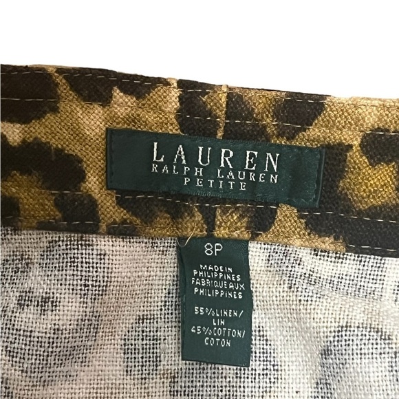 Lauren Ralph Lauren linen blend leopard print button down skirt - Picture 5 of 7